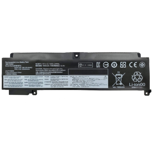 00HW024, 00HW025 ersatz Laptop Akku fuer Lenovo ThinkPad T460S, ThinkPad T470s Series, 11,1v / 11,46v, 24wh