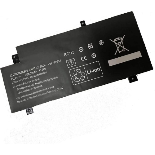 BPS34, VGP-BPL34 ersatz Laptop Akku fuer Sony SFV15A1M2ES, SV-F14A1M2E/S, 11,1V, 3650mah / 41wh