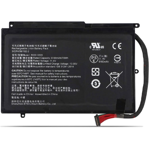 3ICP4/56/102-2, RC30-0220 ersatz Laptop Akku fuer Razer Blade Pro 17, Blade PRO 17 2019 4K UHD, 11,4v, 6160mah / 70wh