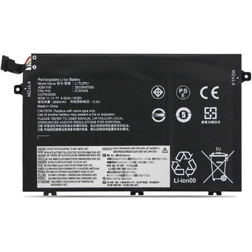 01AV445, 01AV446 ersatz Laptop Akku fuer Lenovo ThinkPad E480 Series, ThinkPad E485 Series, 45wh, 3 zellen, 11,4v