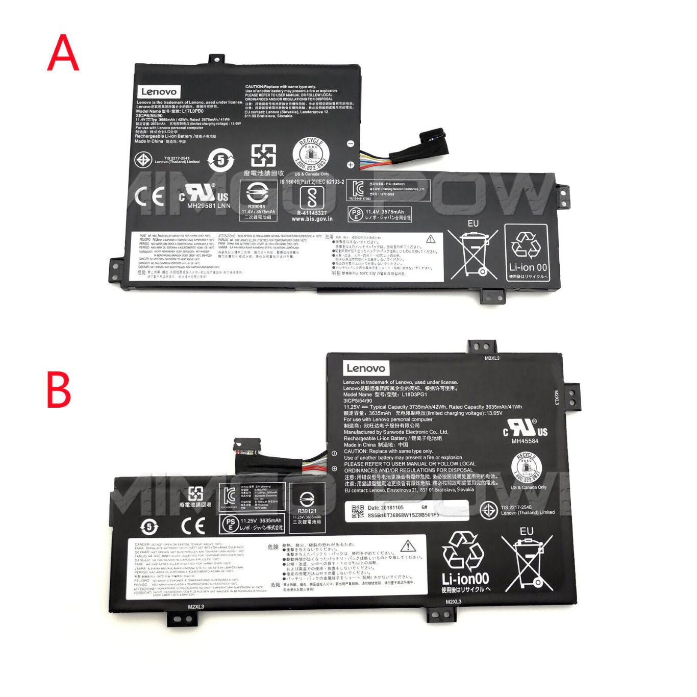 L17C3PG0, L17L3PG0 ersatz Laptop Akku fuer Lenovo Chromebook 100E 1st Gen Series, Chromebook 100E 2nd Gen Series, 11,25v / 11,4v, 42wh, 3 zellen