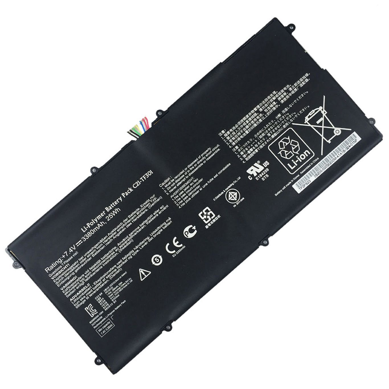 C21-TF301 ersatz Laptop Akku fuer Asus Tranformer TF700, Transformer Pad Series, 3380mah / 25wh, 7,4V