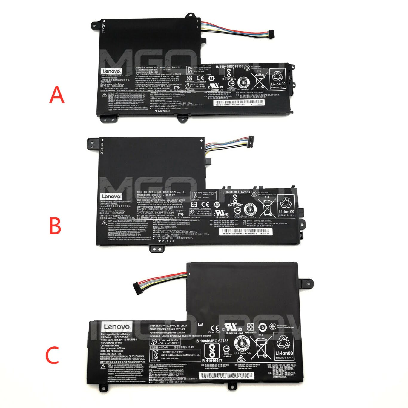 L15C3PB1, L15L3PB0 ersatz Laptop Akku fuer Lenovo FLEX 4-1470, Flex 4-1480, 11,25v / 11,4v, 4610mah / 52,5wh