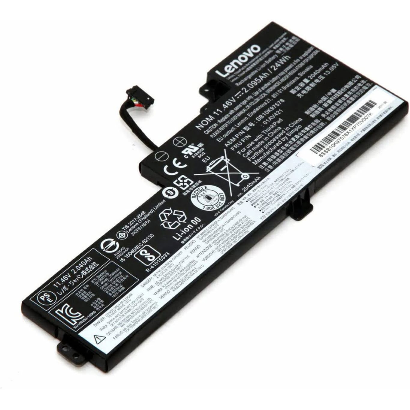 01AV419, 01AV420 ersatz Laptop Akku fuer Lenovo ThinkPad T470 T480 Series, 11,4v/11,46v, 24wh