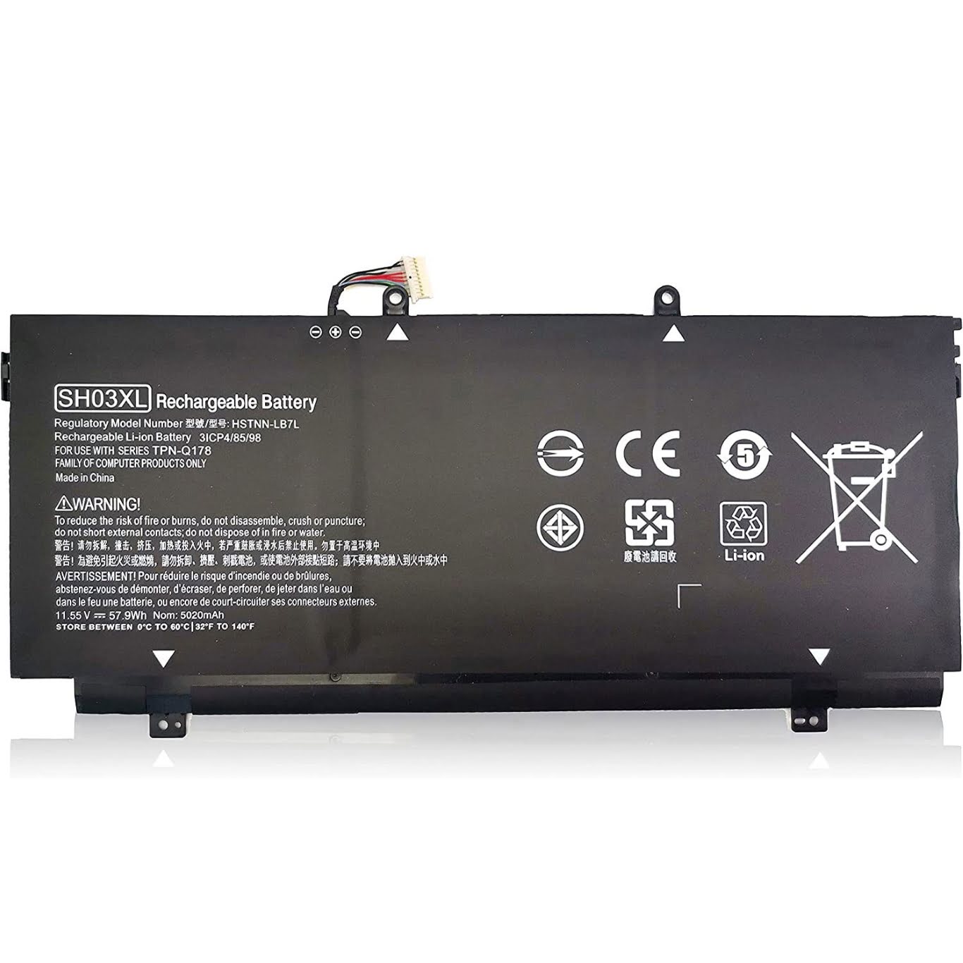 3ICP4/85/98, 859026-421 ersatz Laptop Akku fuer HP ENVY 13-AB044, ENVY 13-AB063, 3 zellen, 11,55v, 5020mah / 57,9wh