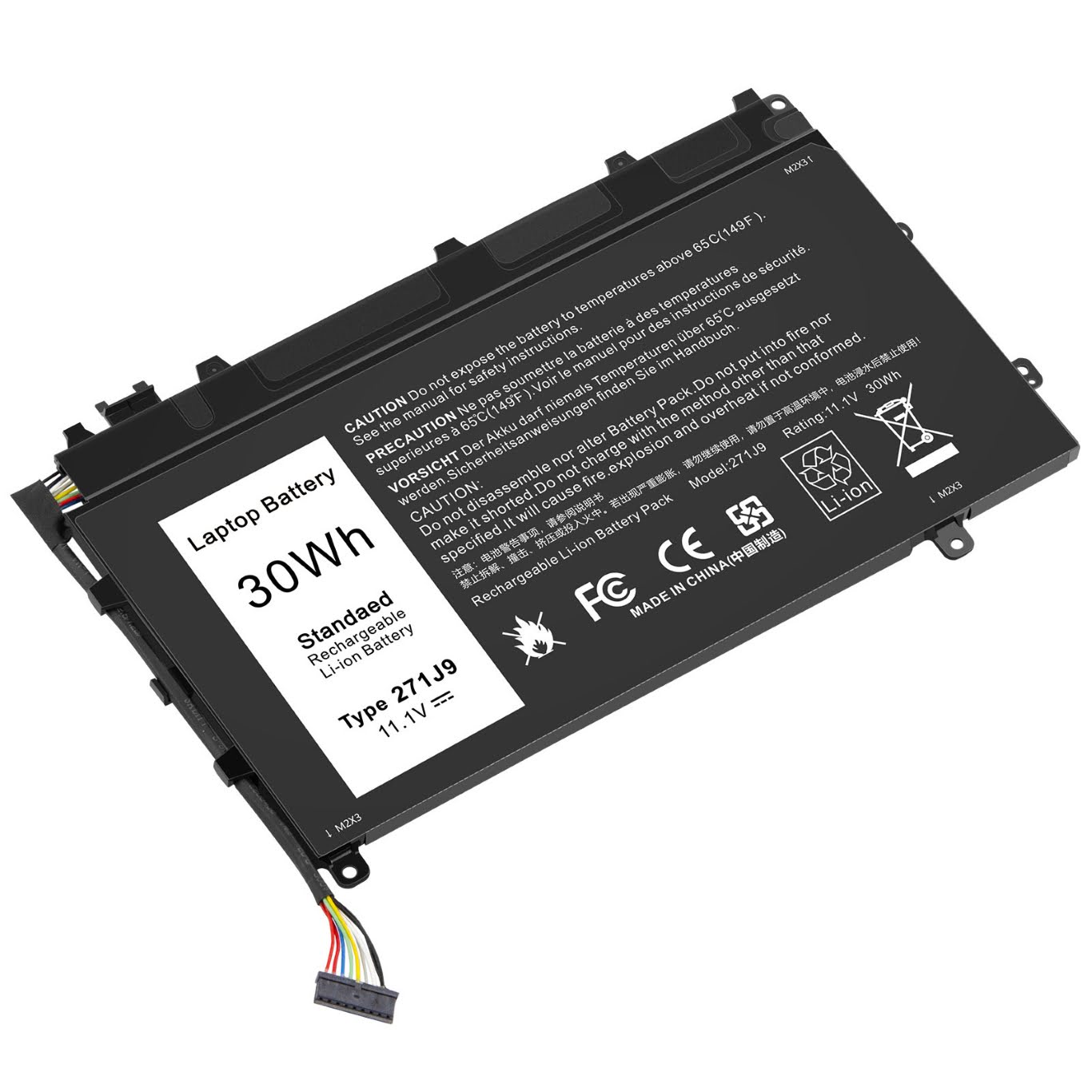 0271J9, 0GWV47 ersatz Laptop Akku fuer Dell Latitude 13 7000, Latitude 13 7000(CAL001LATI735013480), 11,1V, 30wh, 3 zellen