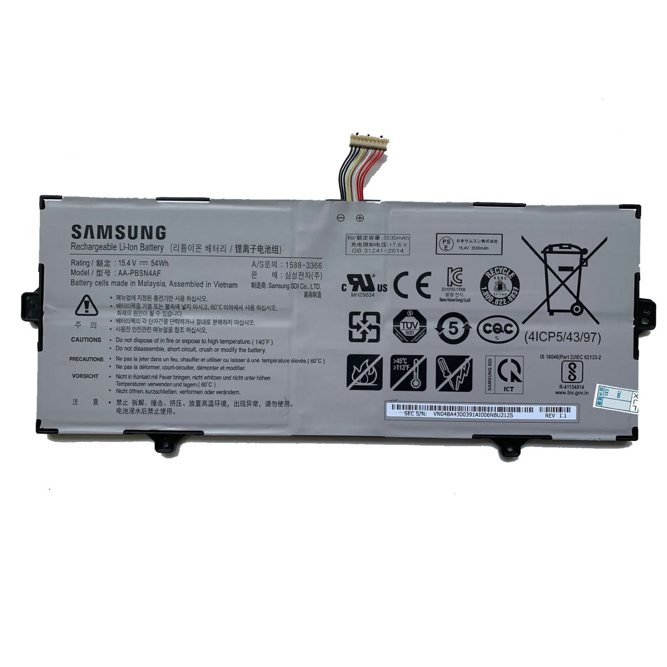 Samsung Aa-pbsn4af Laptop Akku Fuer Nt930sbe-k716a, Np930sbe-k01hk ersatz