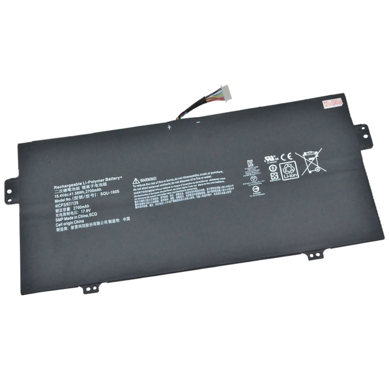 4ICP3/67/129, SQU-1605 ersatz Laptop Akku fuer Acer SF713-51, SF713-51-M0AK, 15,4v, 2700mah / 41,58wh