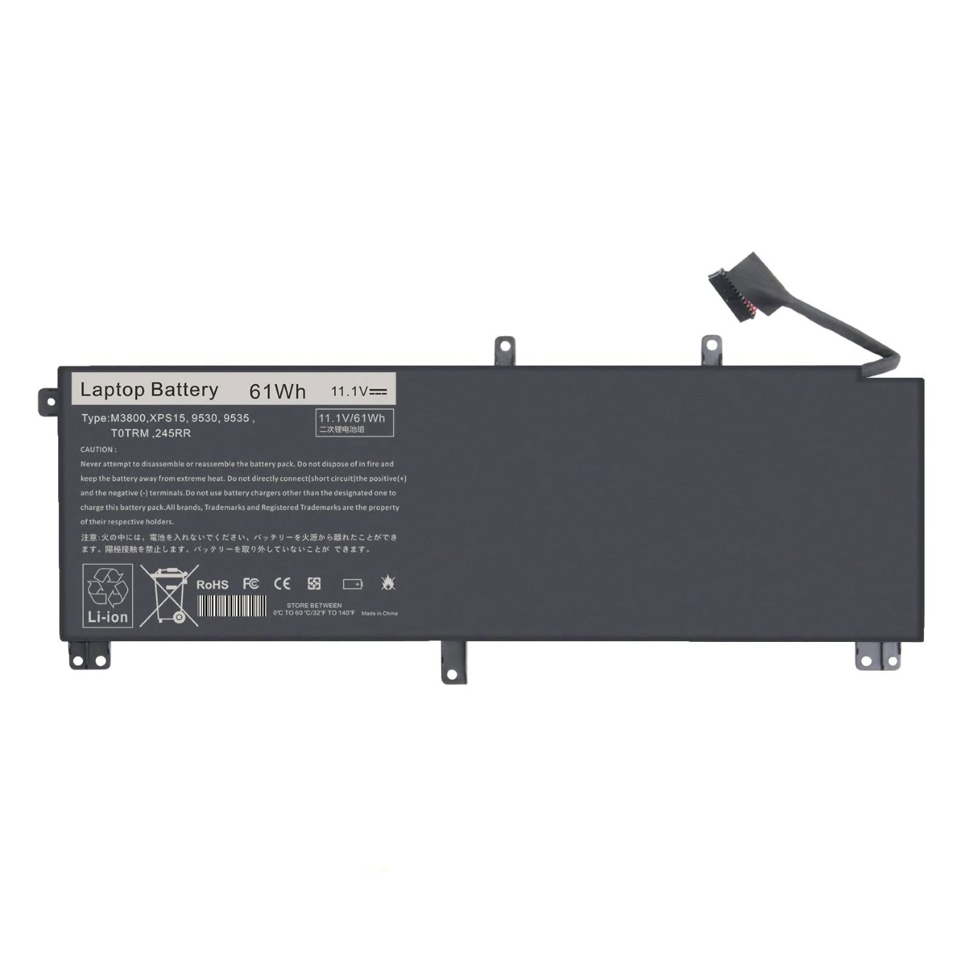 07D1WJ, 0H76MY ersatz Laptop Akku fuer Dell Precision M3800 Series, XPS 15 9530 Series, 11,1V, 61wh